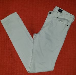 AG The Prima mid rise cigarette jean in white